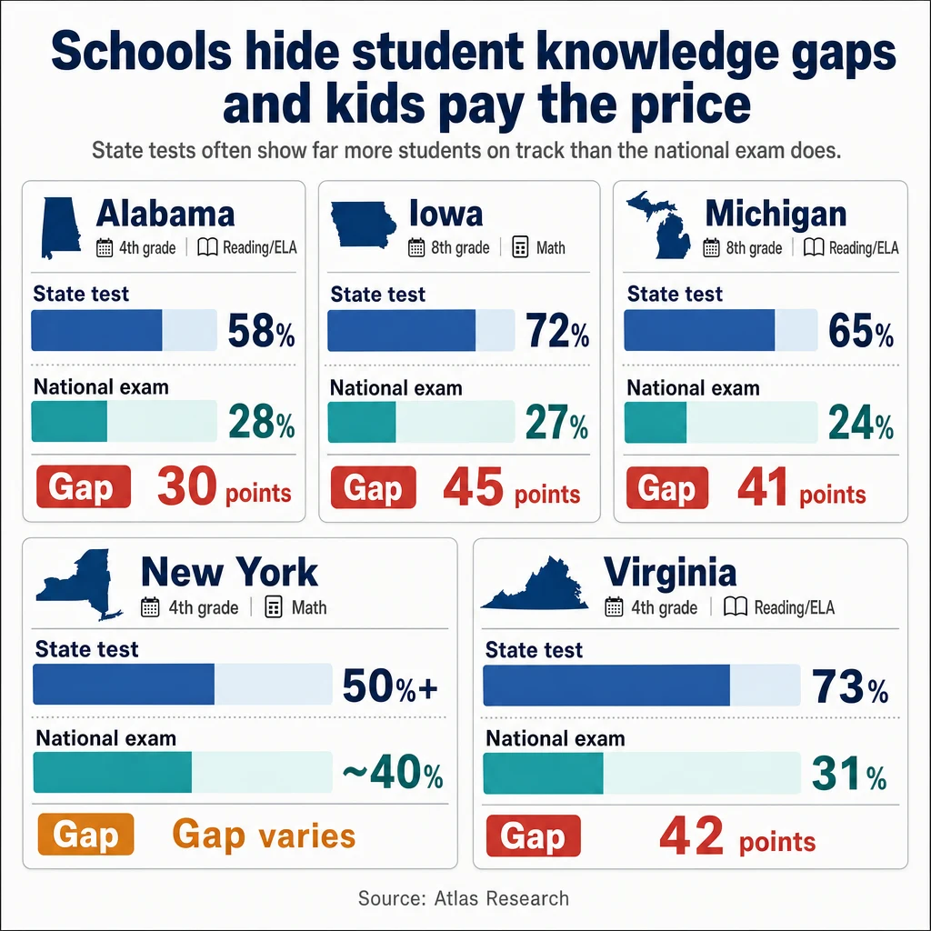 Infographic: Schools hide student knowledge gaps and kids pay the price
